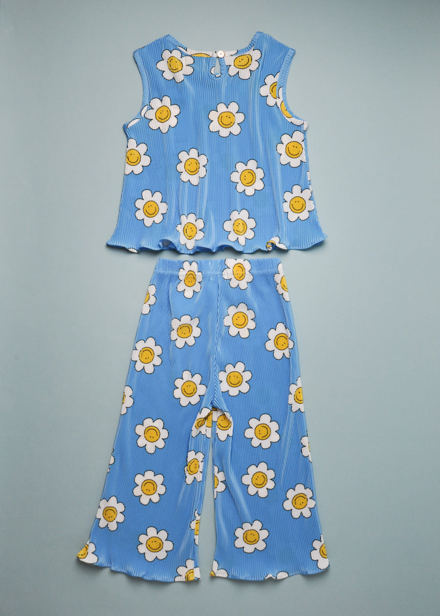BLUE SMILE PLEATED SET