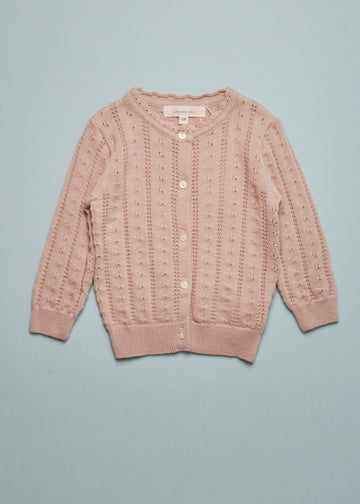 FLUTTER EYELET CARDIGAN