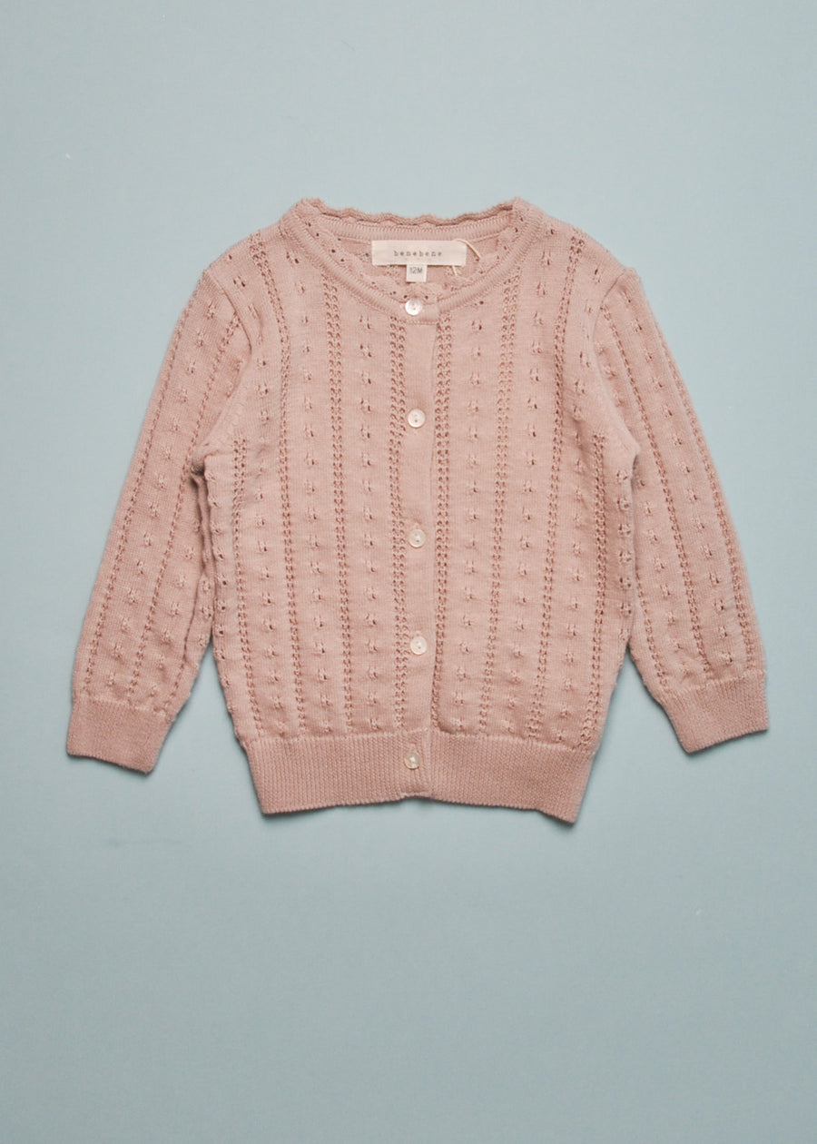 FLUTTER EYELET CARDIGAN