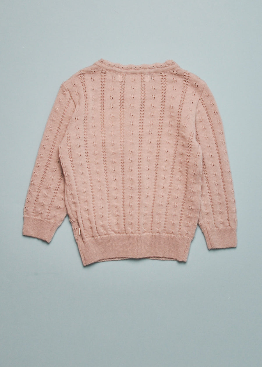 FLUTTER EYELET CARDIGAN