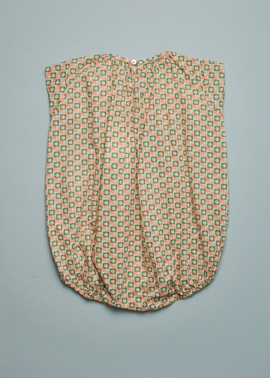 BLOCK SMOCKING ROMPER