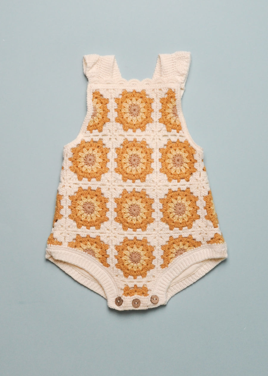 MARIGOLD DAISY CROCHET ROMPER