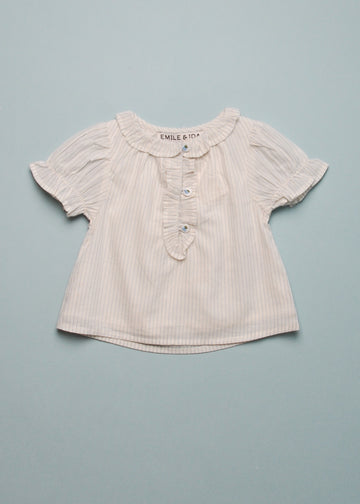 STRIPE RUFFLE BLOUSE