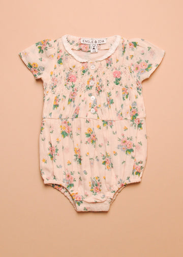 FLORAL SMOCKED ONESIE