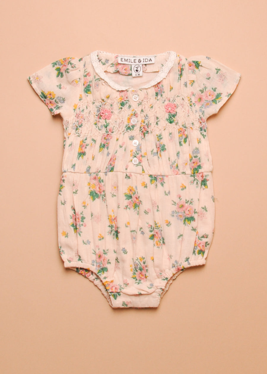 FLORAL SMOCKED ONESIE