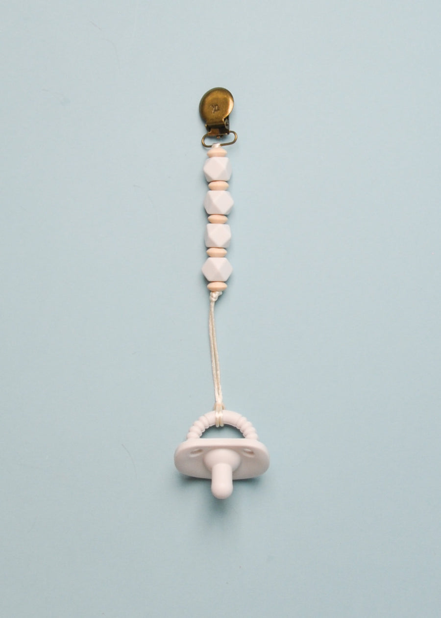 PACIFIER CLIP COMBO - WHITE SAND