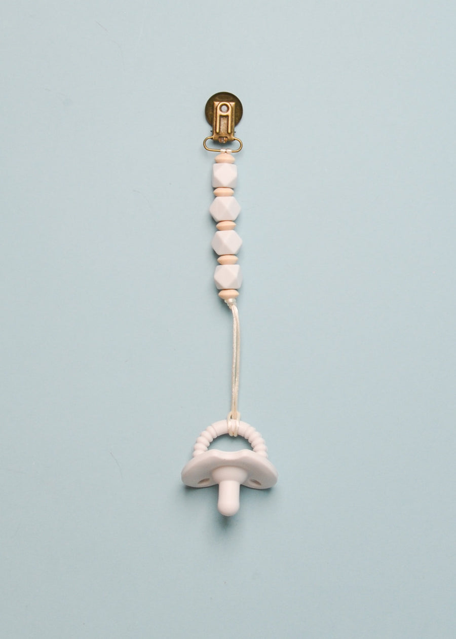 PACIFIER CLIP COMBO - WHITE SAND