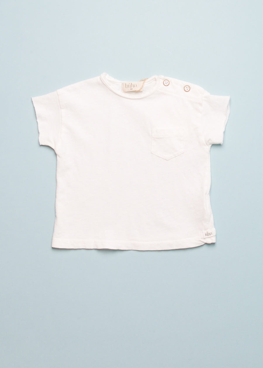 BABY LINEN BLEND TEE - ECRU