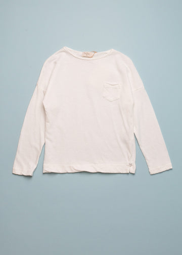 LINEN BLEND TEE - ECRU