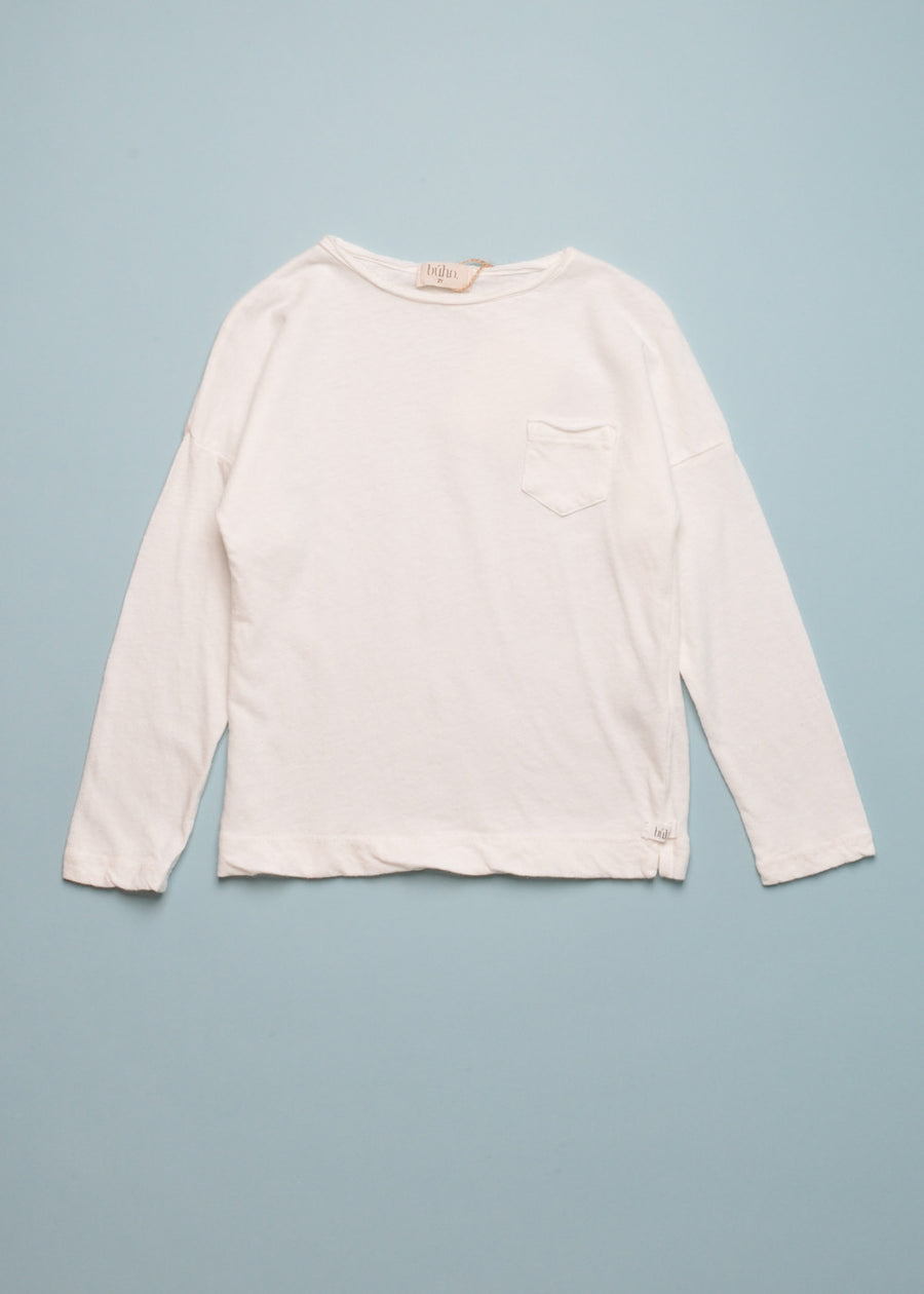 LINEN BLEND TEE - ECRU