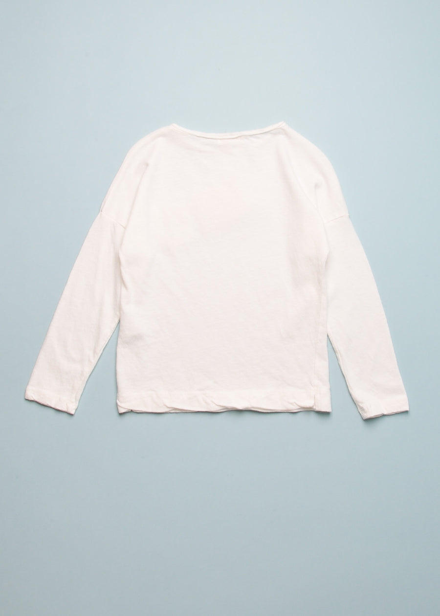 LINEN BLEND TEE - ECRU