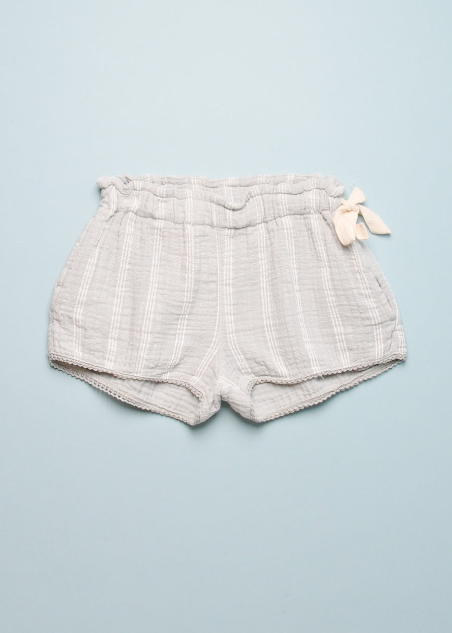 SIDE TIE STRIPE SHORTS