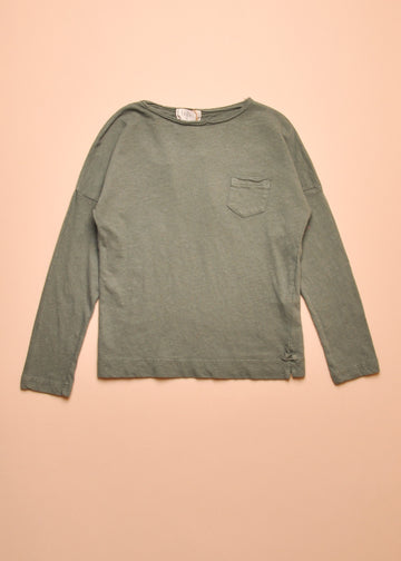 LINEN BLEND TEE - KHAKI
