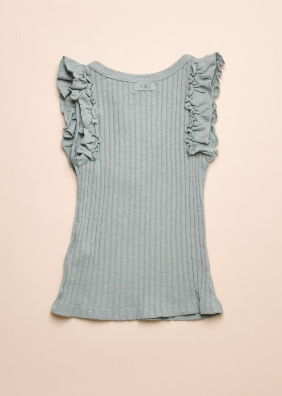 RIB RUFFLE TANK - SEA PINE