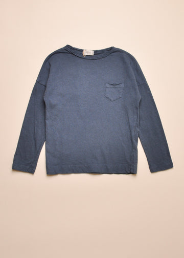 LINEN BLEND TEE - MIDNIGHT