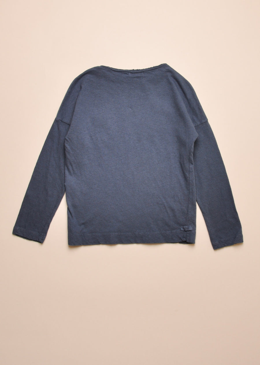 LINEN BLEND TEE - MIDNIGHT
