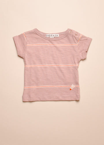 ROLL SLEEVE STRIPE BABY TEE