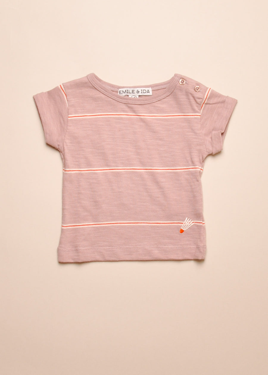 ROLL SLEEVE STRIPE BABY TEE