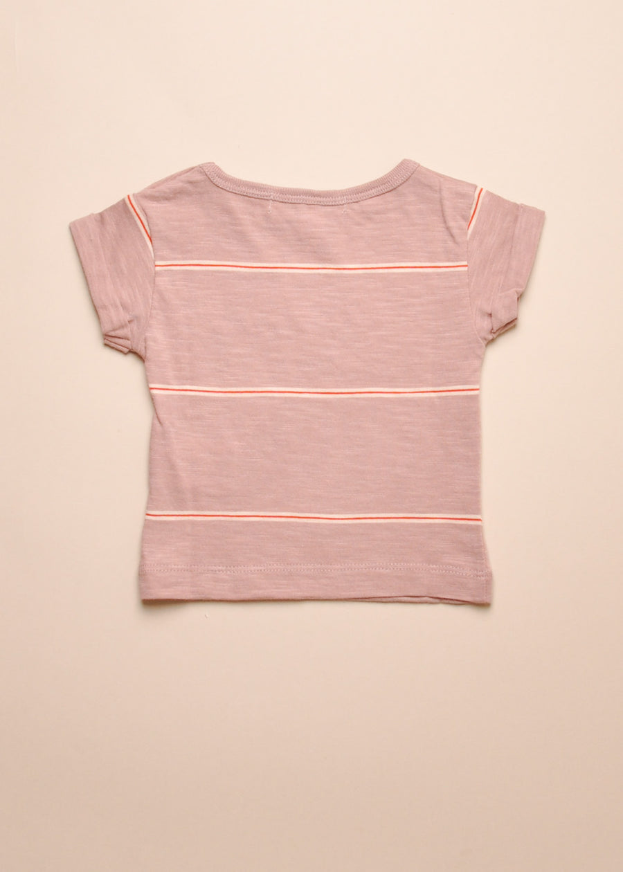 ROLL SLEEVE STRIPE BABY TEE