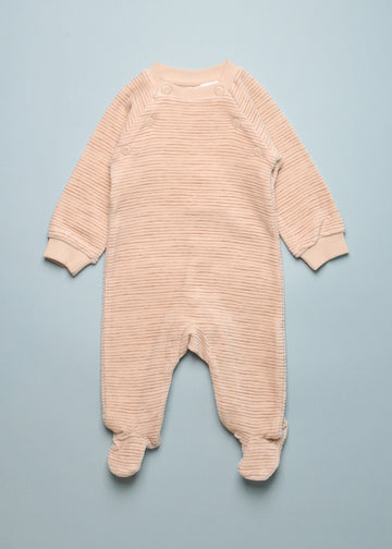 VELOUR STRIPE FOOTIE