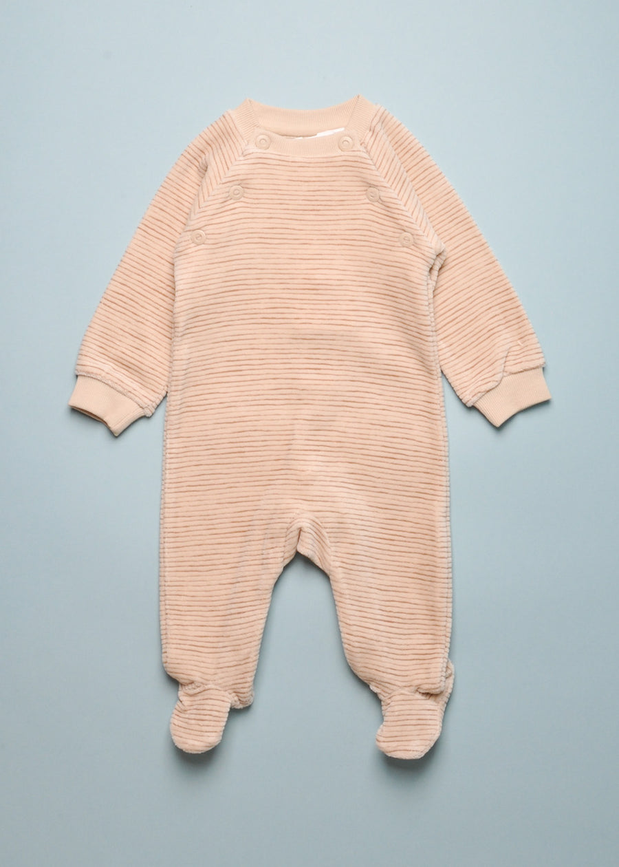 VELOUR STRIPE FOOTIE