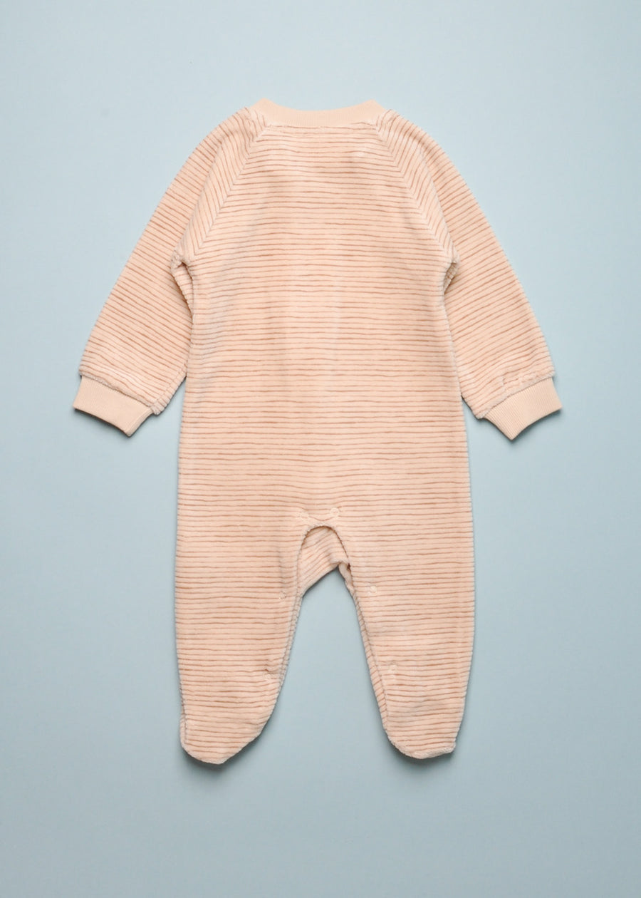 VELOUR STRIPE FOOTIE