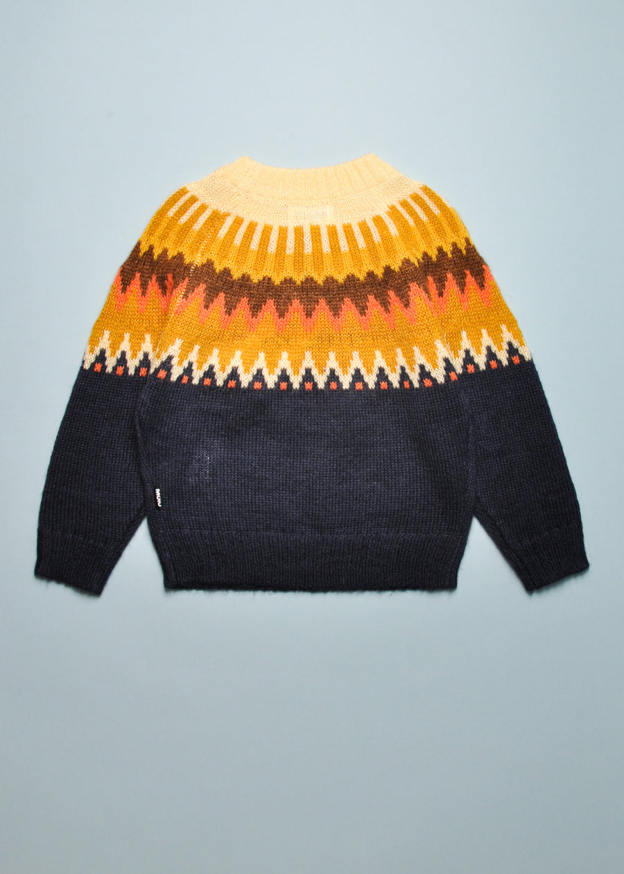 BAE WOOLEN SWEATER - NAVY/MUSTARD