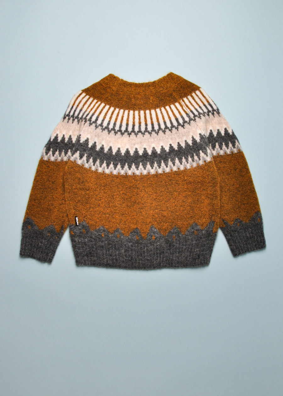 BAE WOOLEN SWEATER - BROWN/GREY