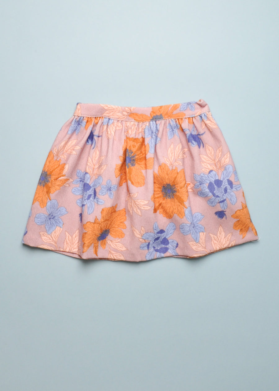FLORAL PINAFORE/SKIRT AND TOP SET