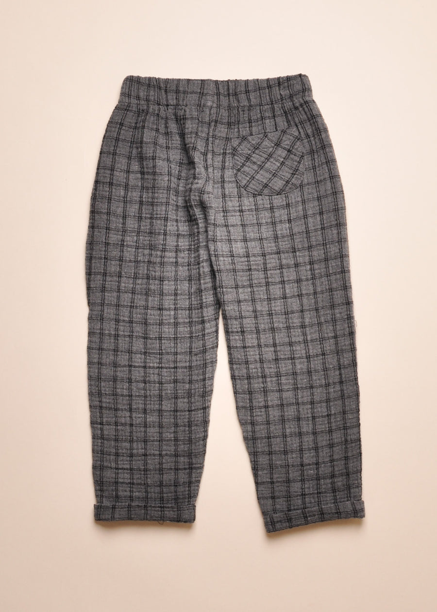 CHECKED GAUZE TROUSERS
