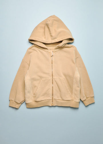TERRY PANEL ZIP HOODIE