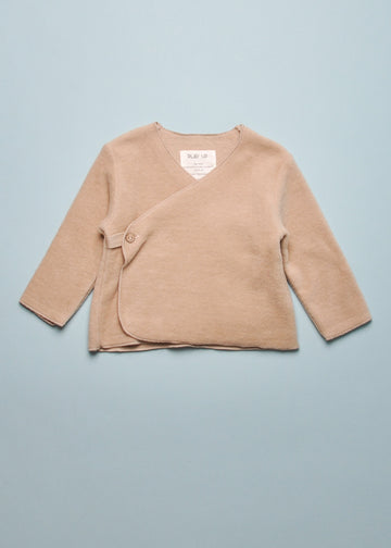 POLAR FLEECE WRAP JACKET - TAUPE