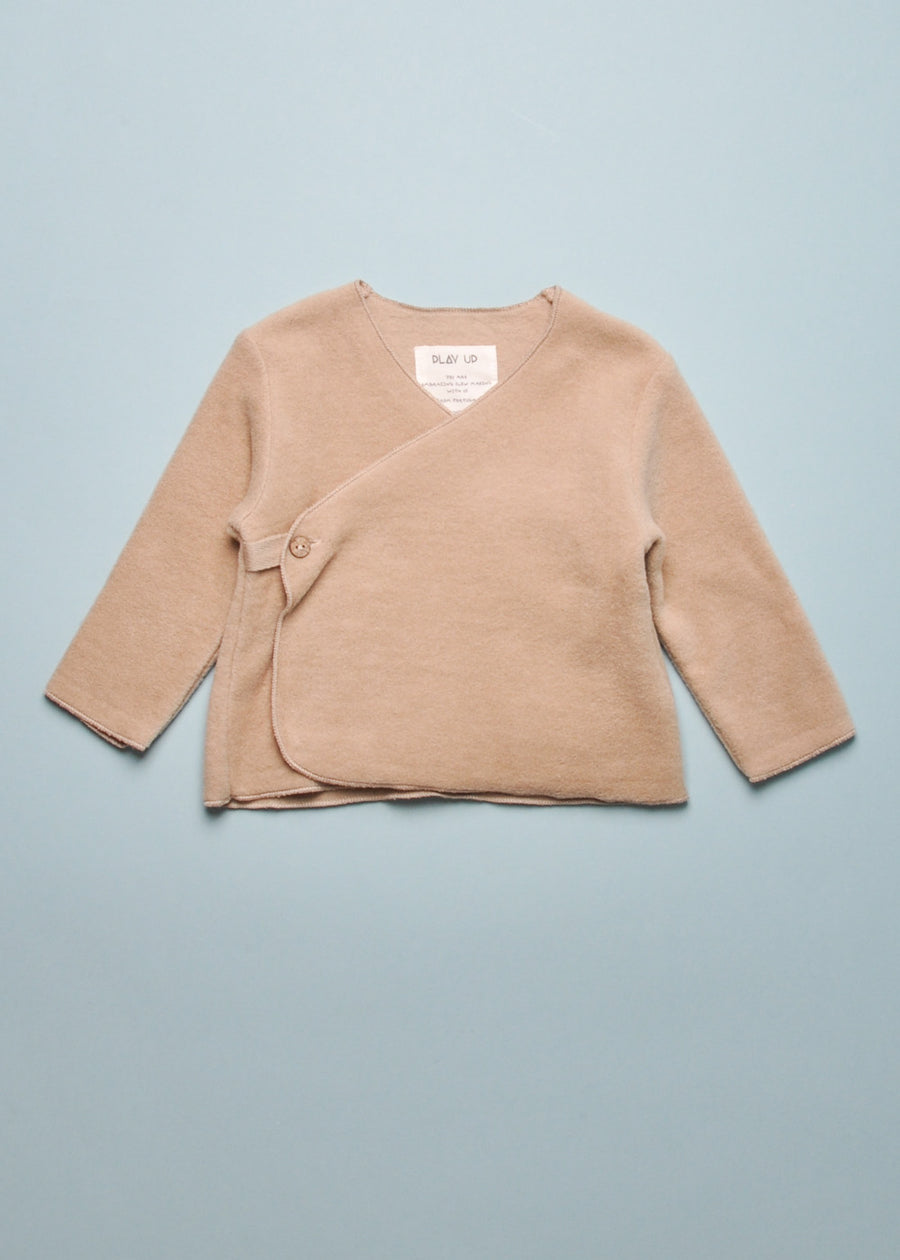 POLAR FLEECE WRAP JACKET - TAUPE