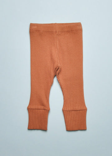 THE RIBBED LEGGING - CINNAMON