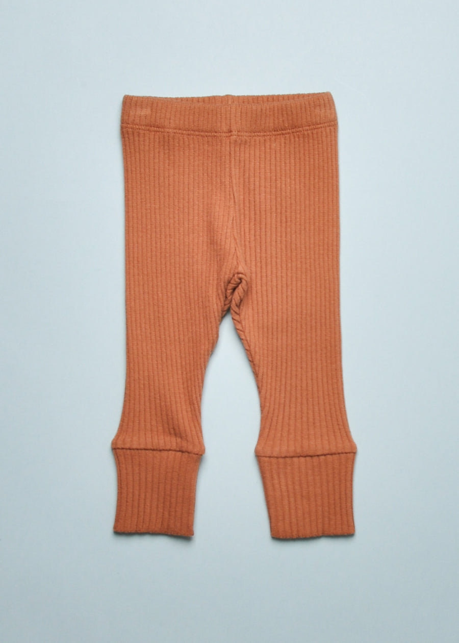 THE RIBBED LEGGING - CINNAMON