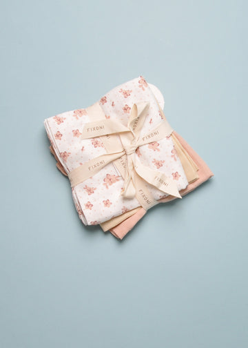 MUSLIN CLOTH - 3 PACK - CAMEO ROSE