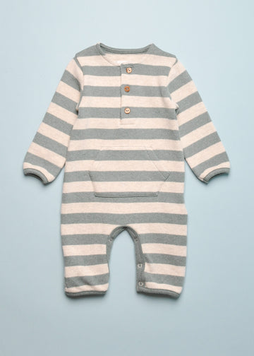 STRIPE KNIT COVERALL