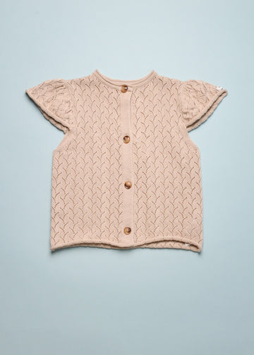JUNE POINTELLE CARDIGAN - LAVENDER BROWN