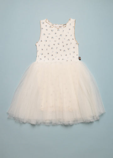 VINTAGE FLOWER TUTU DRESS - SANDY CREAM