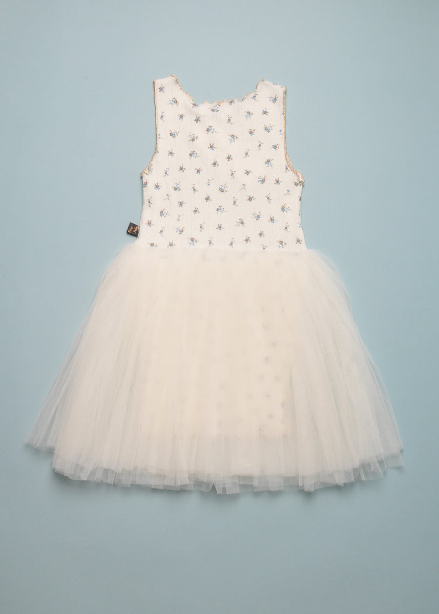 VINTAGE FLOWER TUTU DRESS - SANDY CREAM