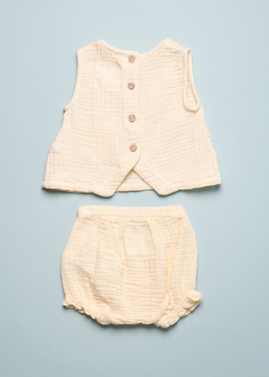 GAUZE TOP AND BLOOMER SET