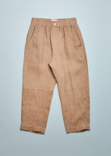 LINEN TROUSERS - TAUPE