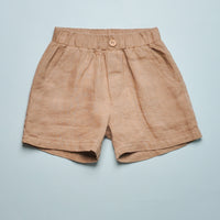LINEN SHORTS - TAUPE