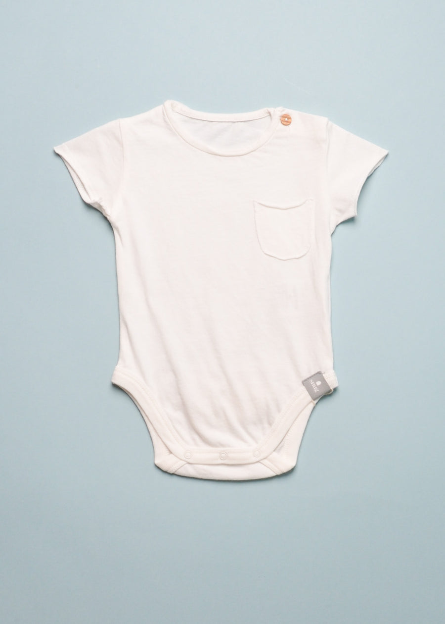 RAW JERSEY ONESIE - WHITE