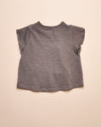 TULIP SLEEVE TEE - CHARCOAL