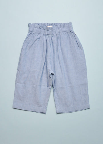 CHAMBRAY FRILL PANT