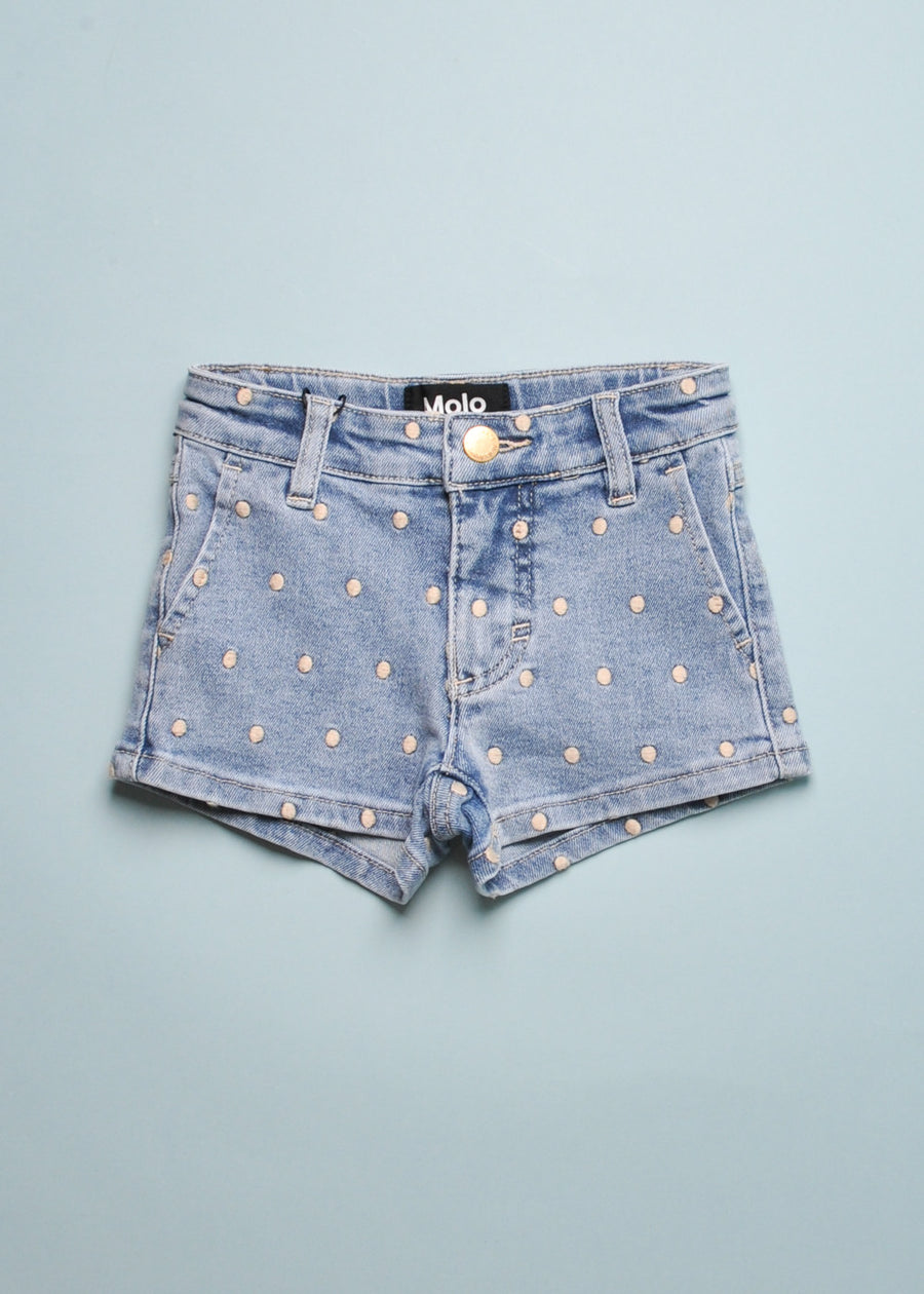 ALVIRA DOTS DENIM SHORTS