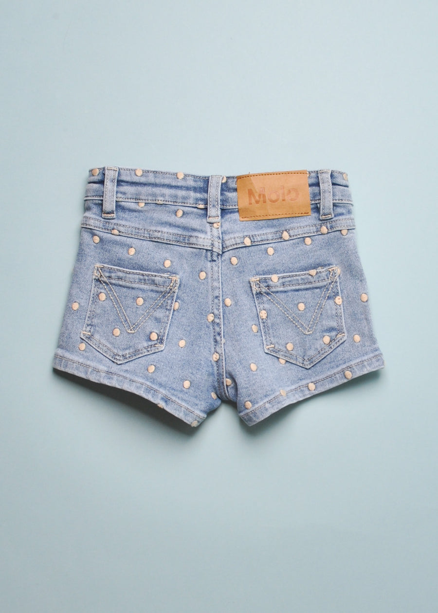 ALVIRA DOTS DENIM SHORTS