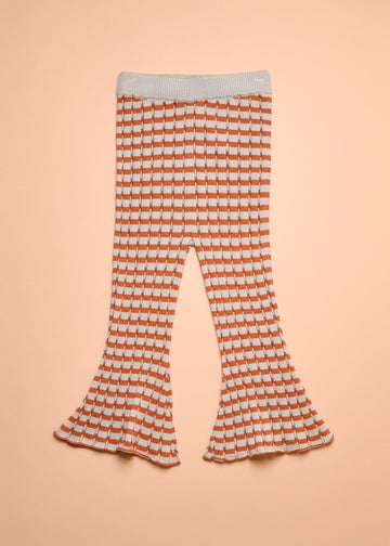 FLARED KNIT TROUSERS
