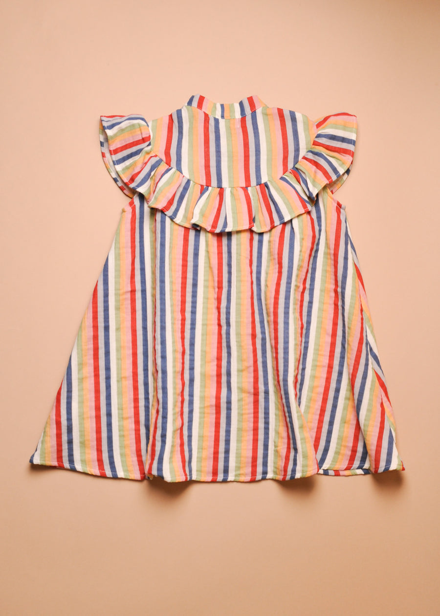 STRIPES TIE NECK DRESS